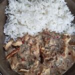 Chicken supreme recipe with creamy mushroom sauce and rice
