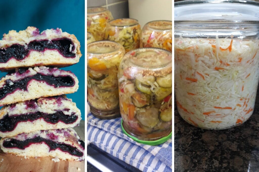 Homemade baking and seasonal preserves prepared as part of meal prep in Bern