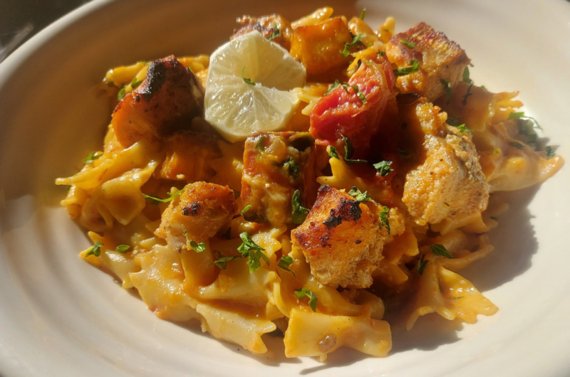 Creamy Salmon Pasta with Coconut Milk