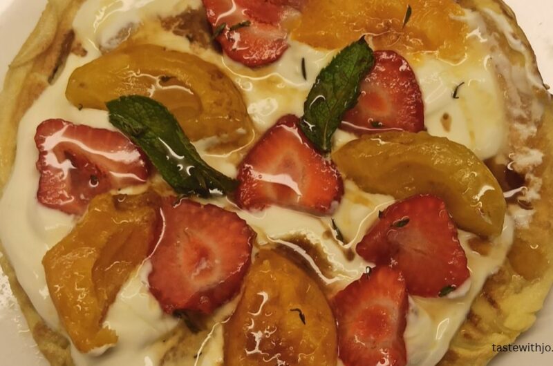 Sweet Omelette Recipe with Caramelised Apricots and Strawberries
